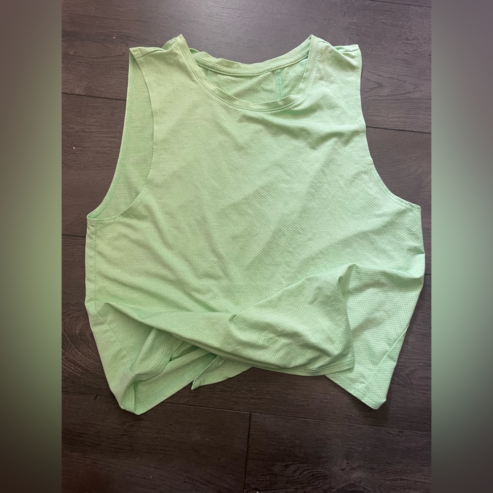 Unbranded lime green workout tank with tie size medium - Picture 7 of 7